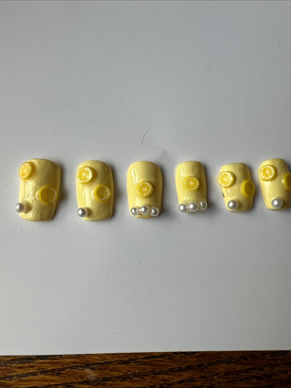 Handmade Yellow Lemonade Press-On Nail Set
